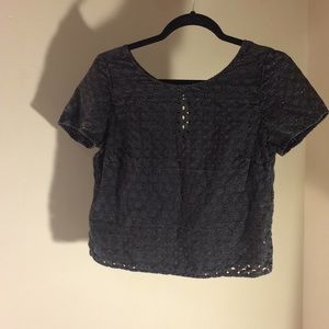 Black Eyelet Blouse